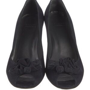 Stuart Weitzman Midnight Blue Suede Peep-Toe Pump Heels 9.5 9 2026 SALE